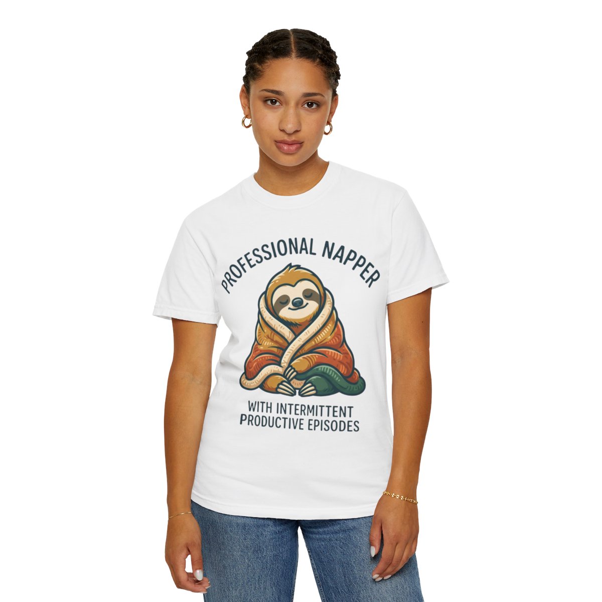 Color: White | Professional Napper Unisex Garment-Dyed Tee