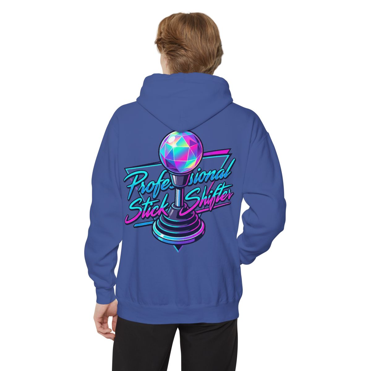 Color: Flo Blue | Professional Stick Shifter Garment-Dyed Hoodie