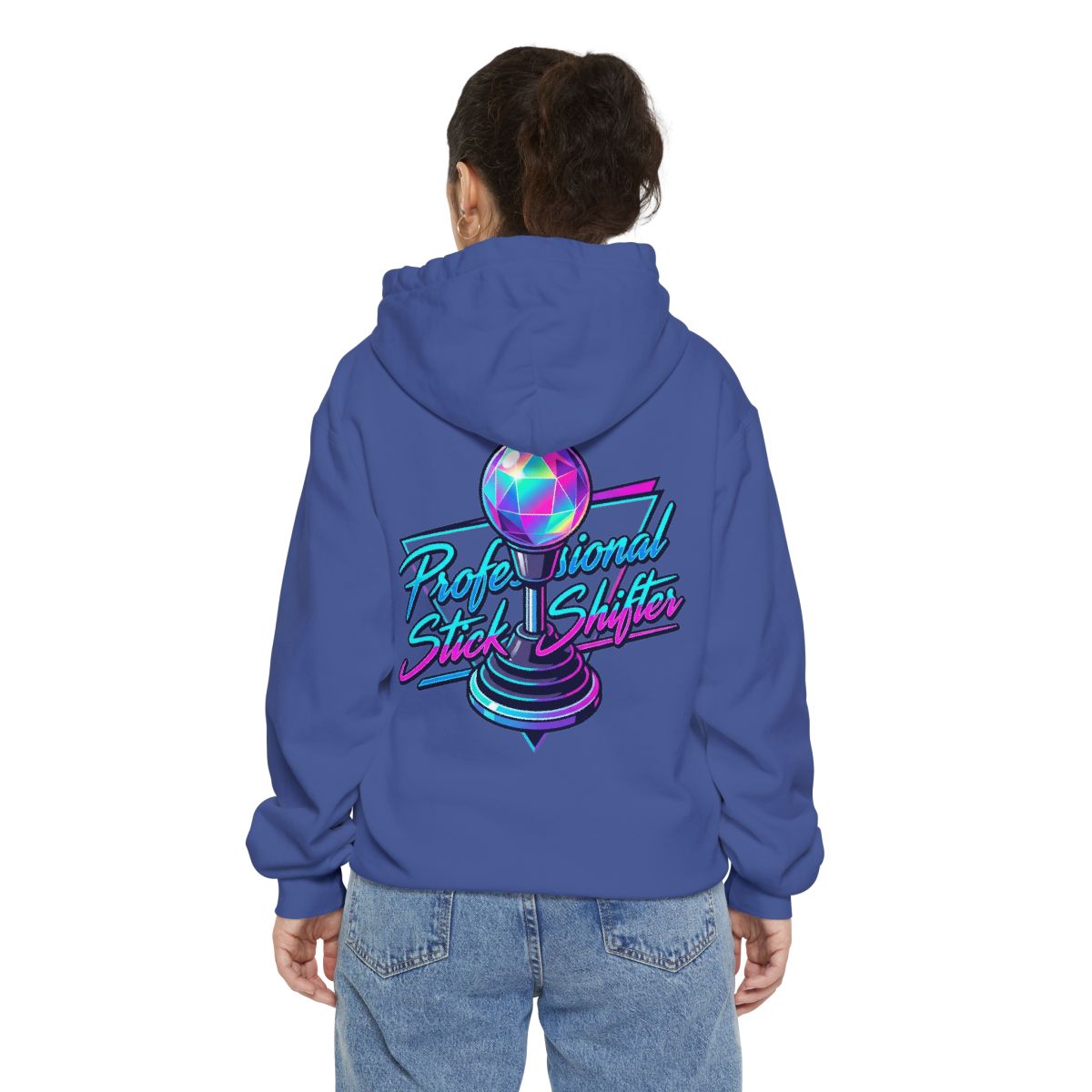 Color: Flo Blue | Professional Stick Shifter Garment-Dyed Hoodie
