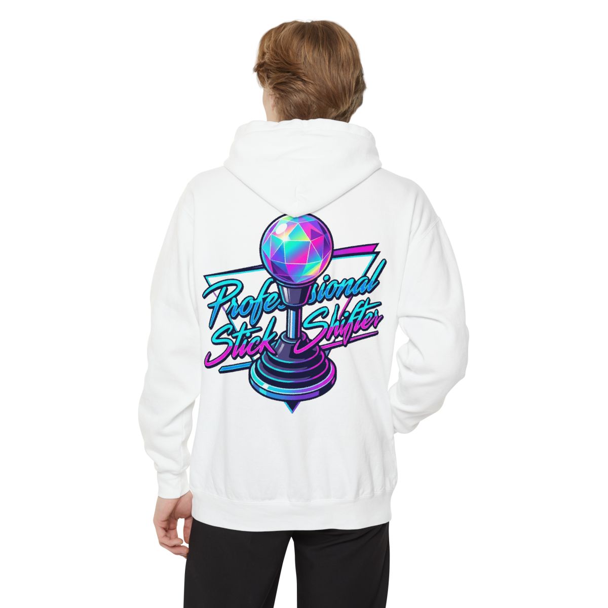 Color: White | Professional Stick Shifter Garment-Dyed Hoodie