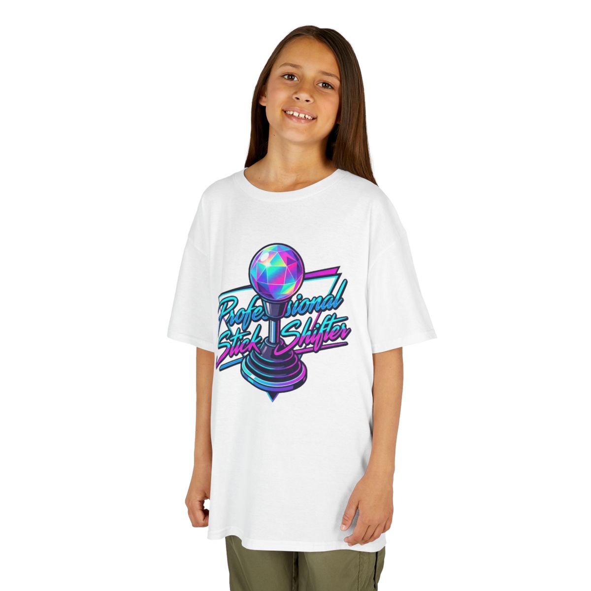 Color: White | Professional Stick Shifter Kids Tee