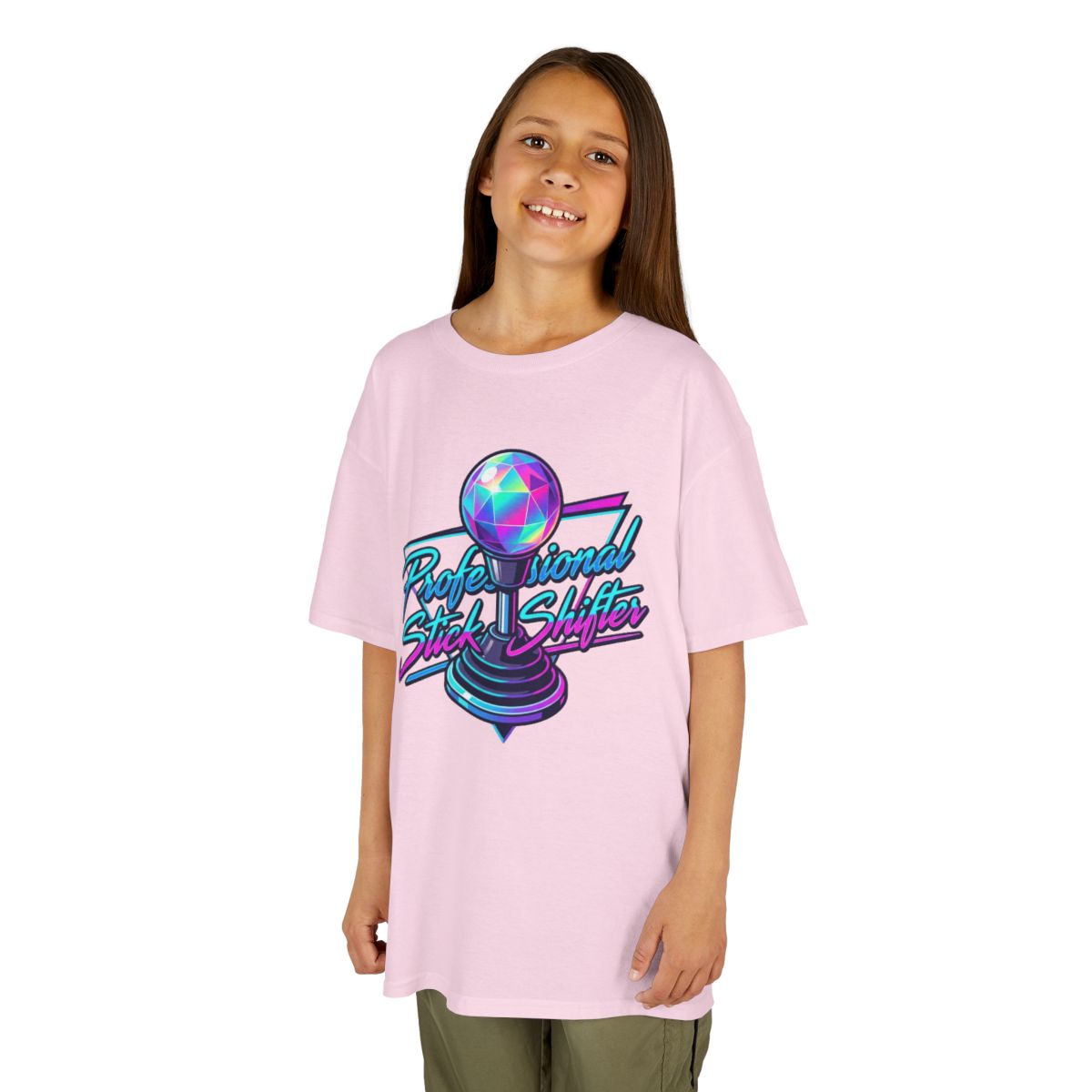 Color: Light Pink | Professional Stick Shifter Kids Tee