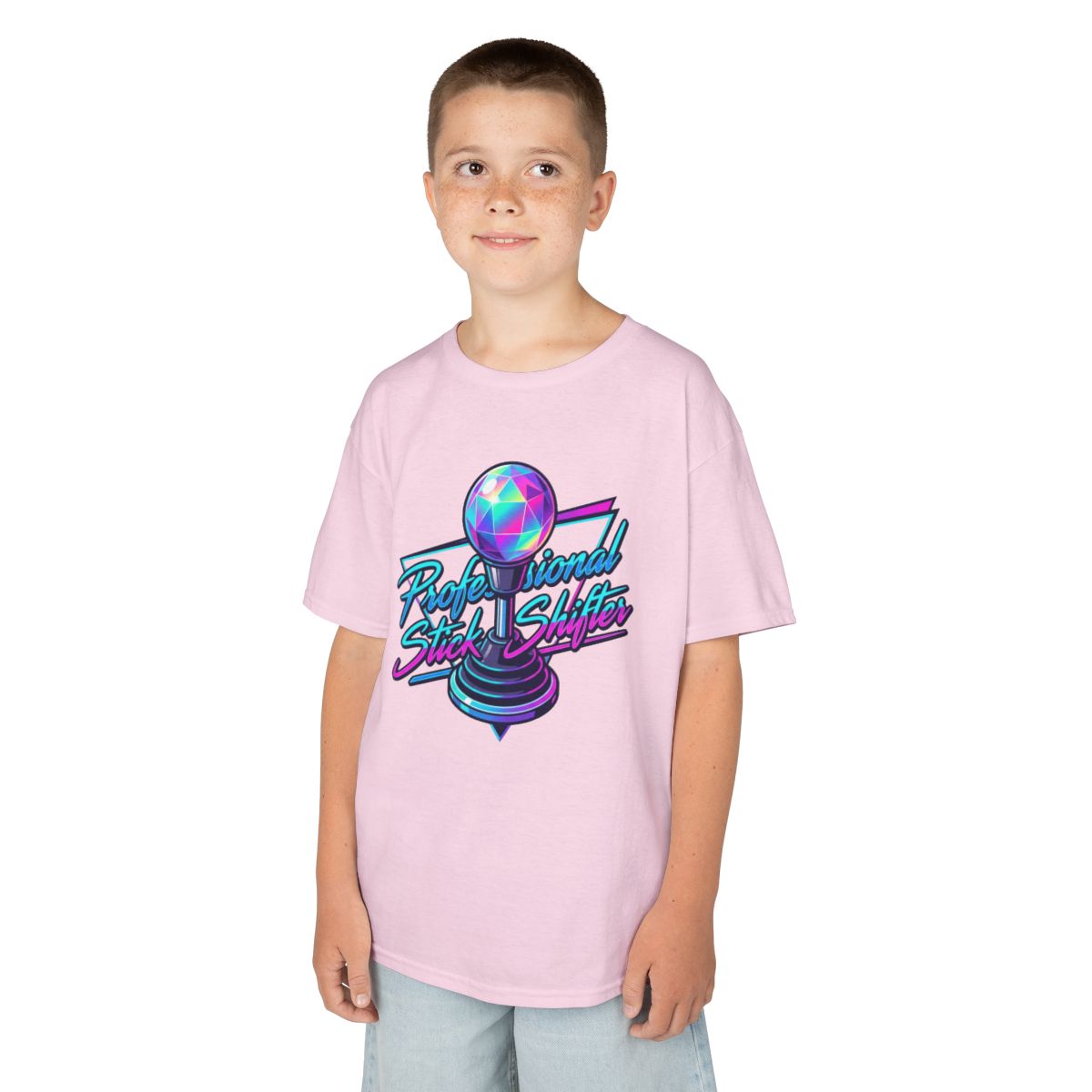 Color: Light Pink | Professional Stick Shifter Kids Tee