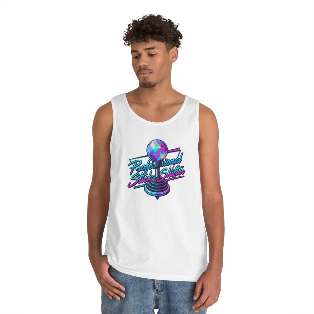 Color: White | Professional Stick Shifter Tank Top