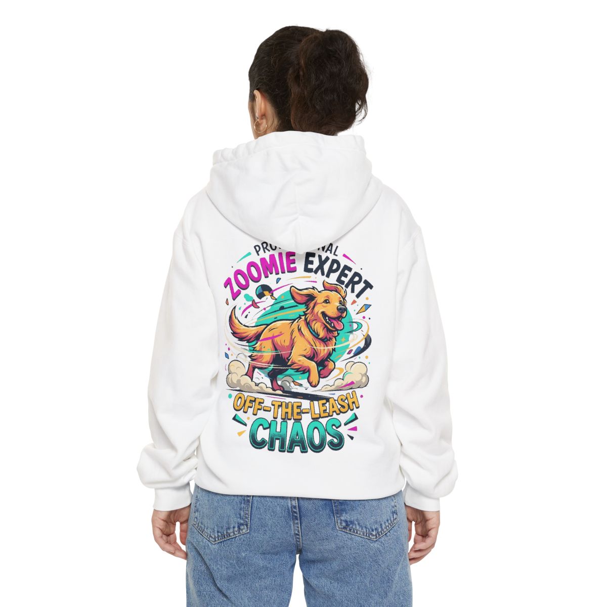 Color: White | Professional Zoomie Expert Garment-Dyed Hoodie