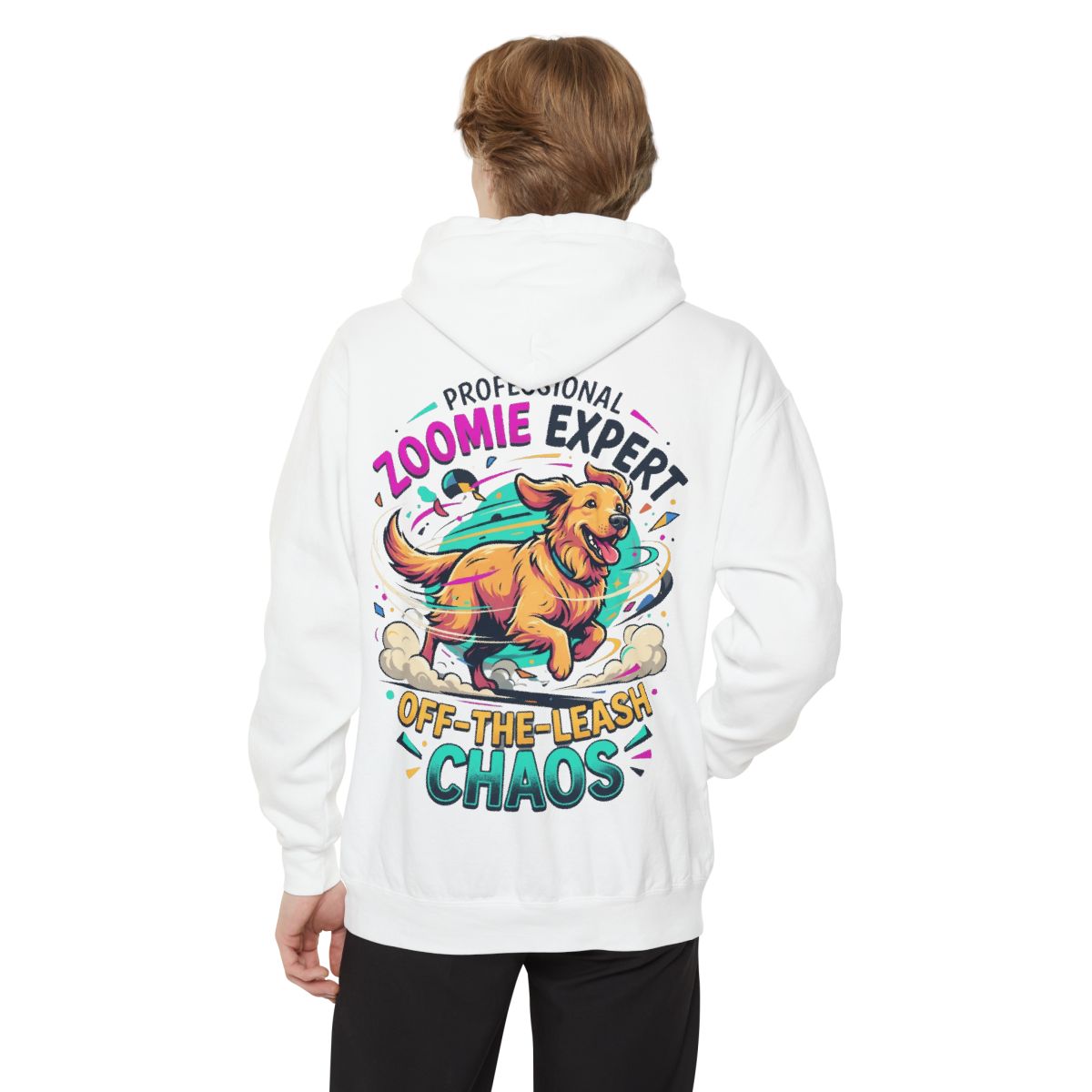 Color: White | Professional Zoomie Expert Garment-Dyed Hoodie