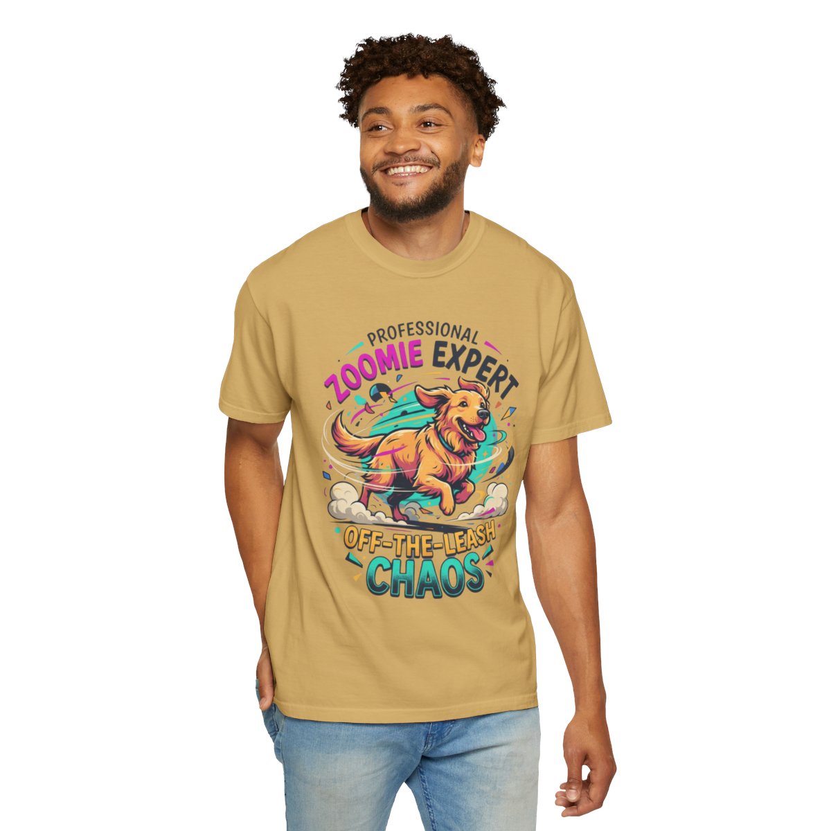Color: Mustard | Professional Zoomie Expert Unisex Garment-Dyed Tee