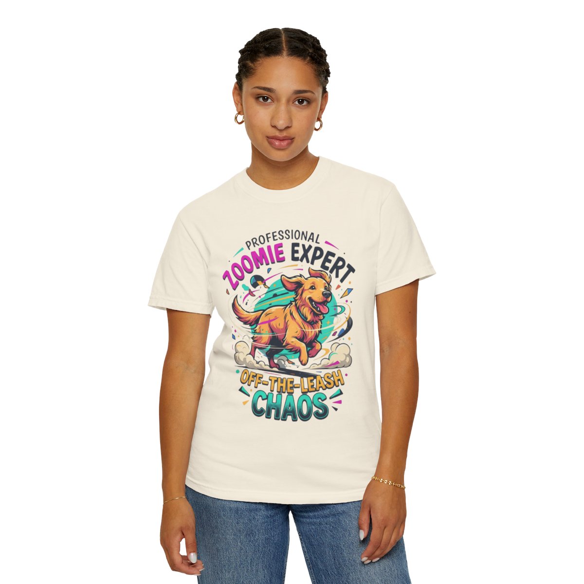 Color: Ivory | Professional Zoomie Expert Unisex Garment-Dyed Tee