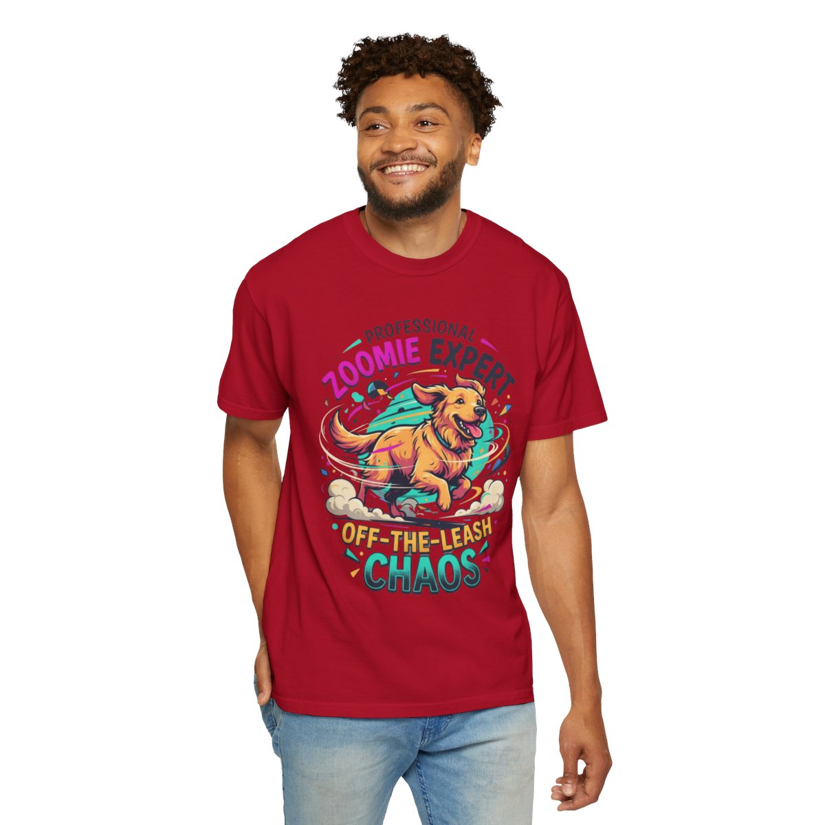 Color: Red | Professional Zoomie Expert Unisex Garment-Dyed Tee