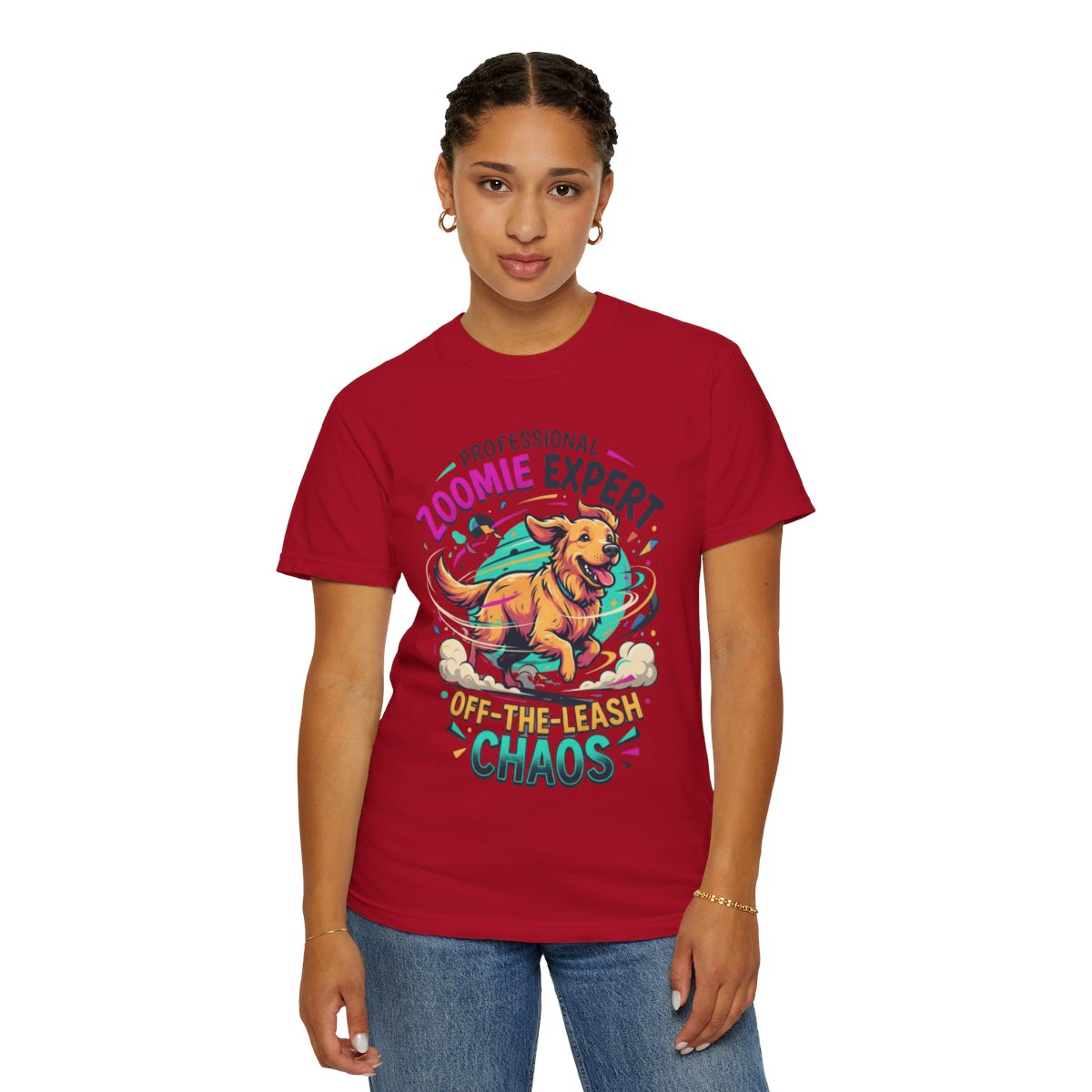 Color: Red | Professional Zoomie Expert Unisex Garment-Dyed Tee