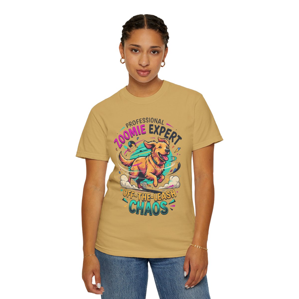 Color: Mustard | Professional Zoomie Expert Unisex Garment-Dyed Tee