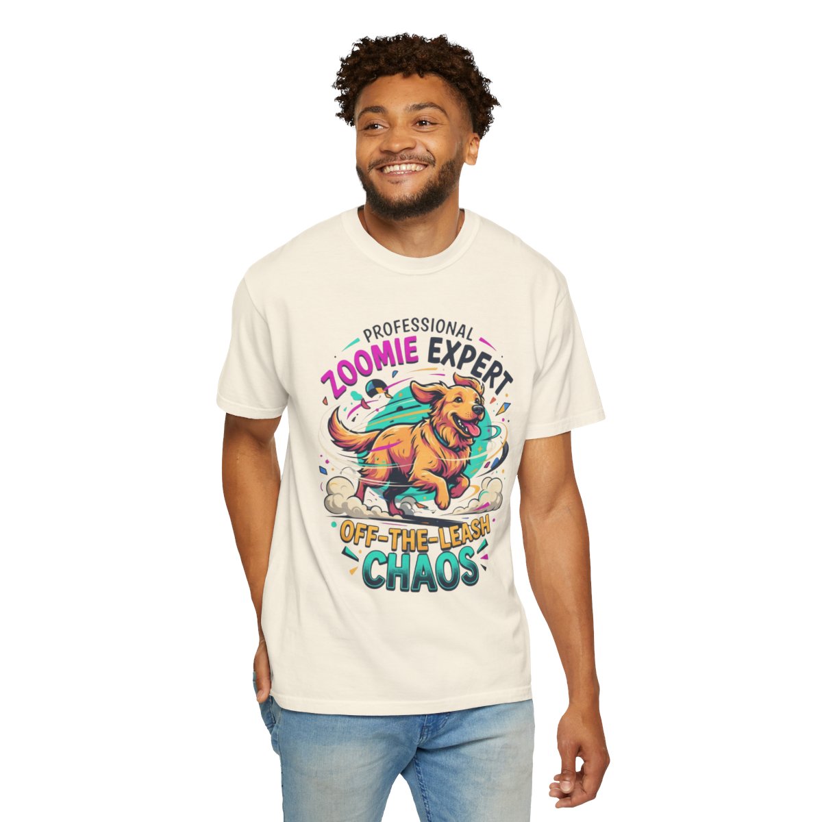 Color: Ivory | Professional Zoomie Expert Unisex Garment-Dyed Tee