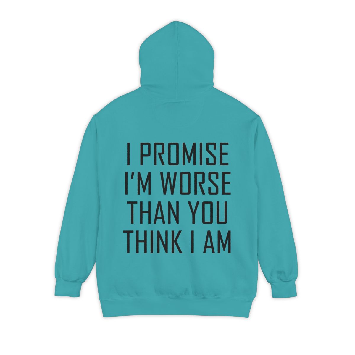Color: Seafoam | Promise I'm Worse Garment-Dyed Hoodie