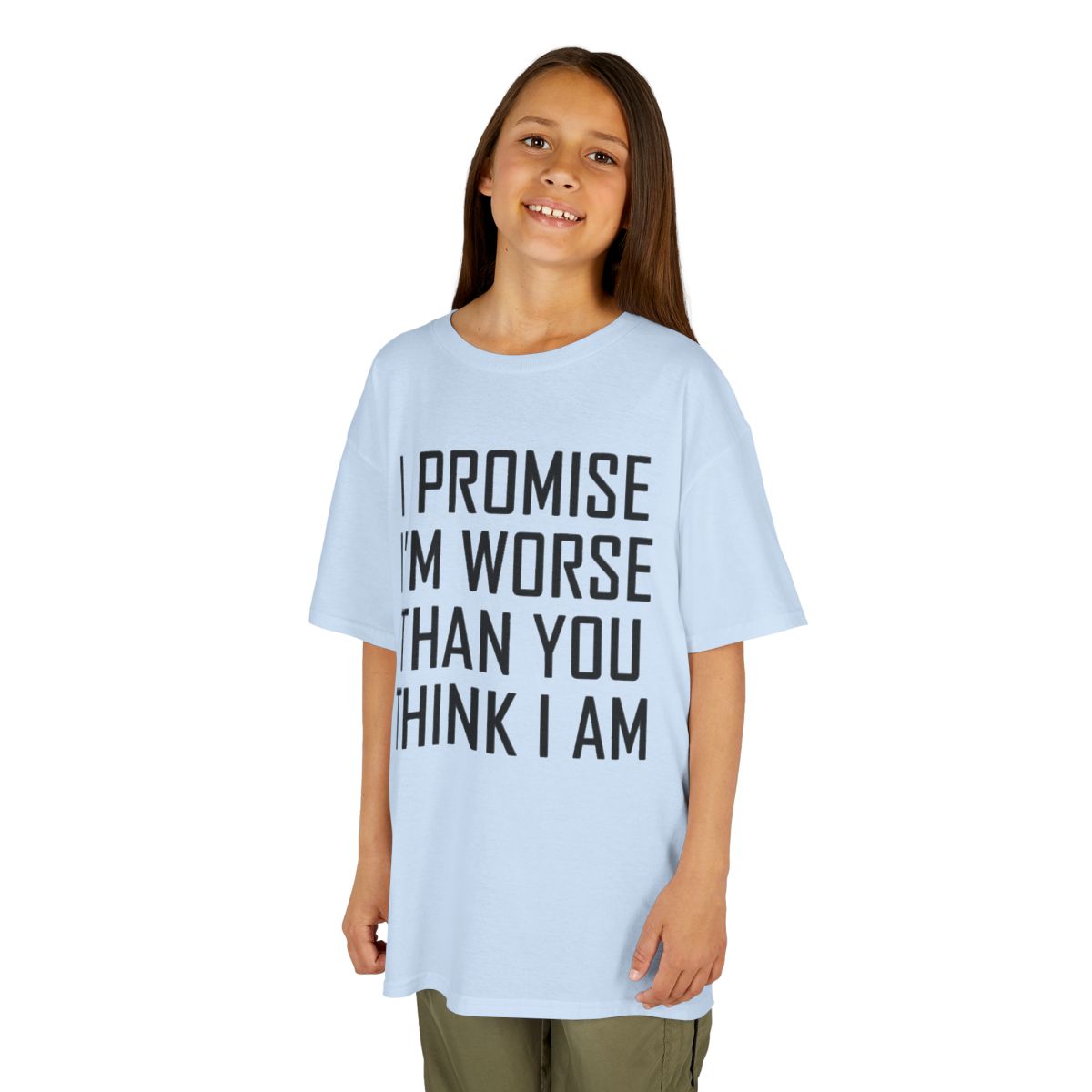 Color: Light Blue | Promise I'm Worse Kids Tee