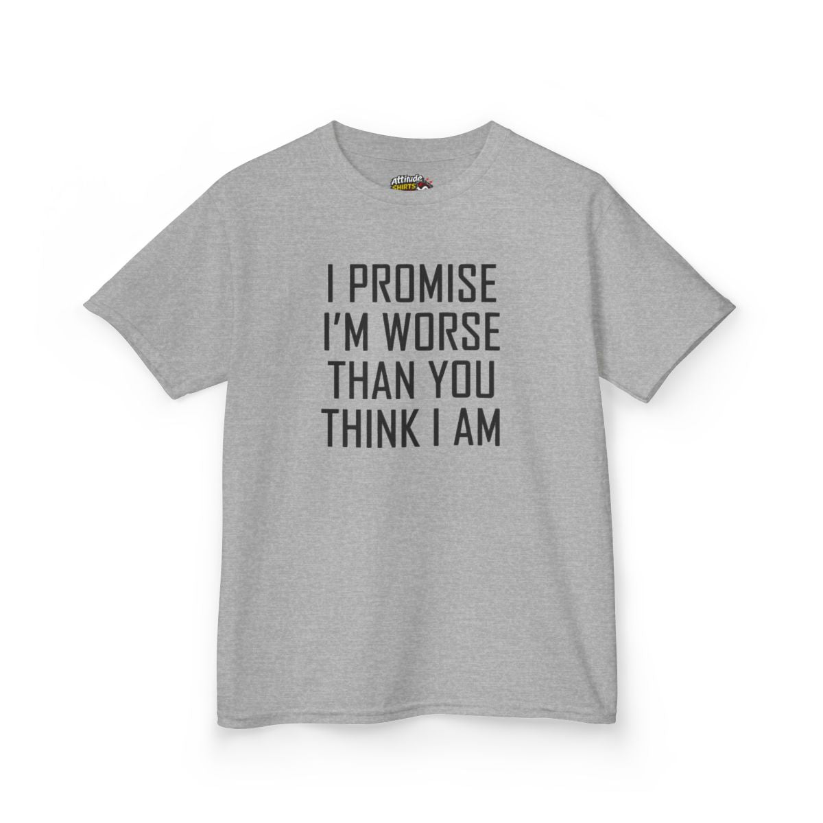 Color: Sport Grey | Promise I'm Worse Kids Tee