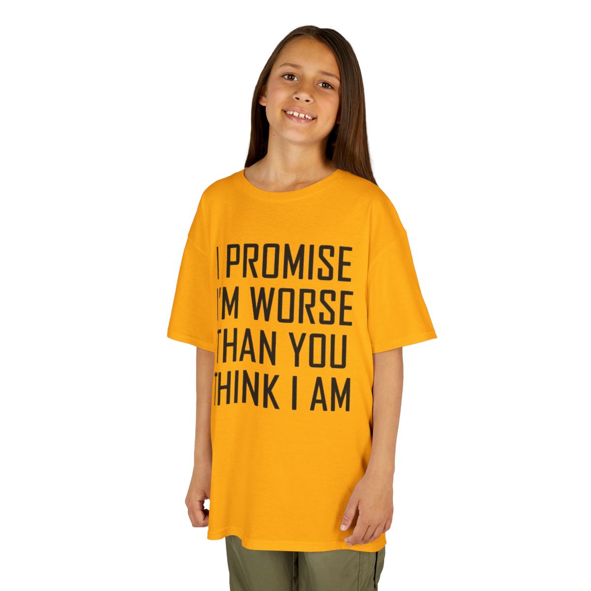 Color: Gold | Promise I'm Worse Kids Tee