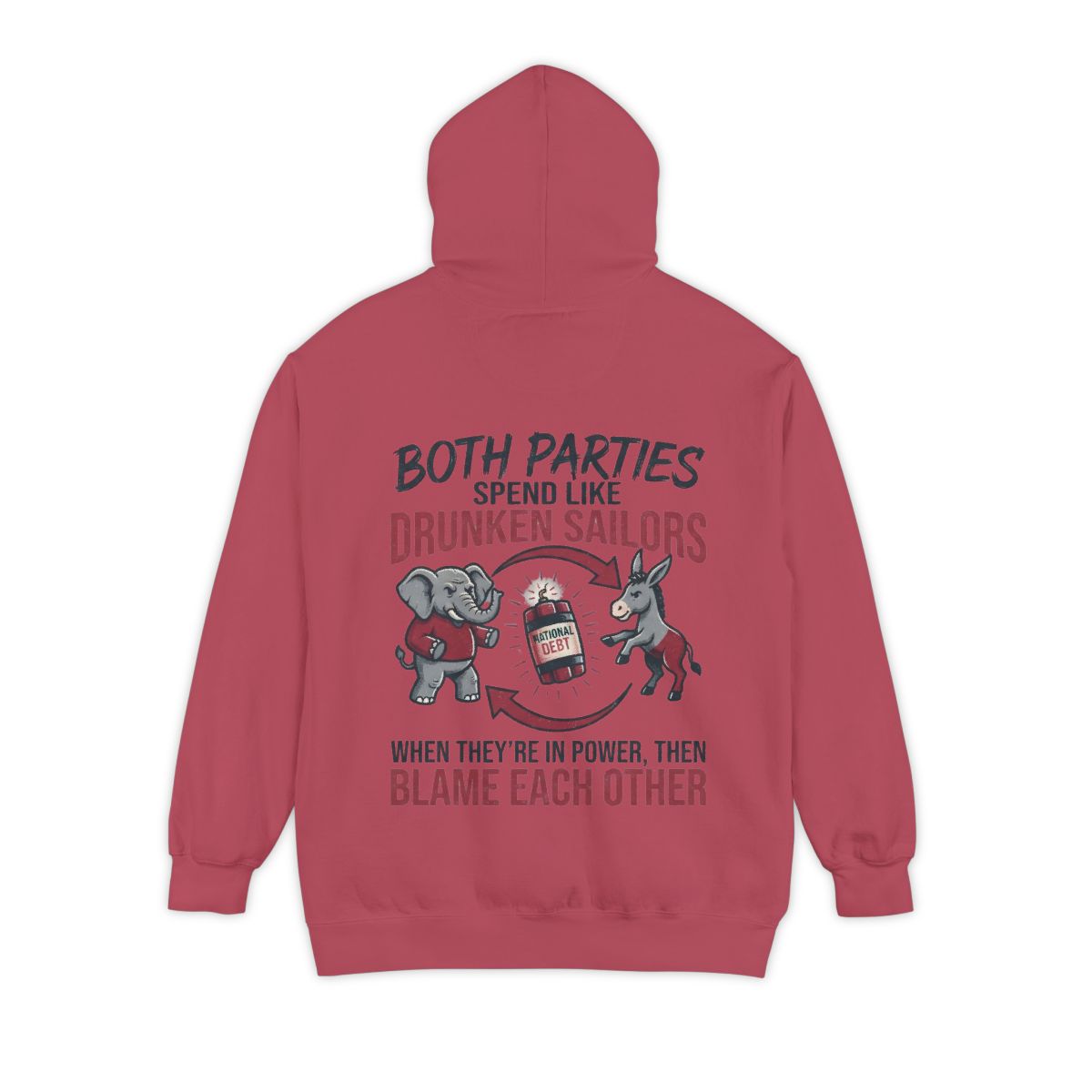 Color: Crimson | Protest Series - Audit The Spending Garment-Dyed Hoodie