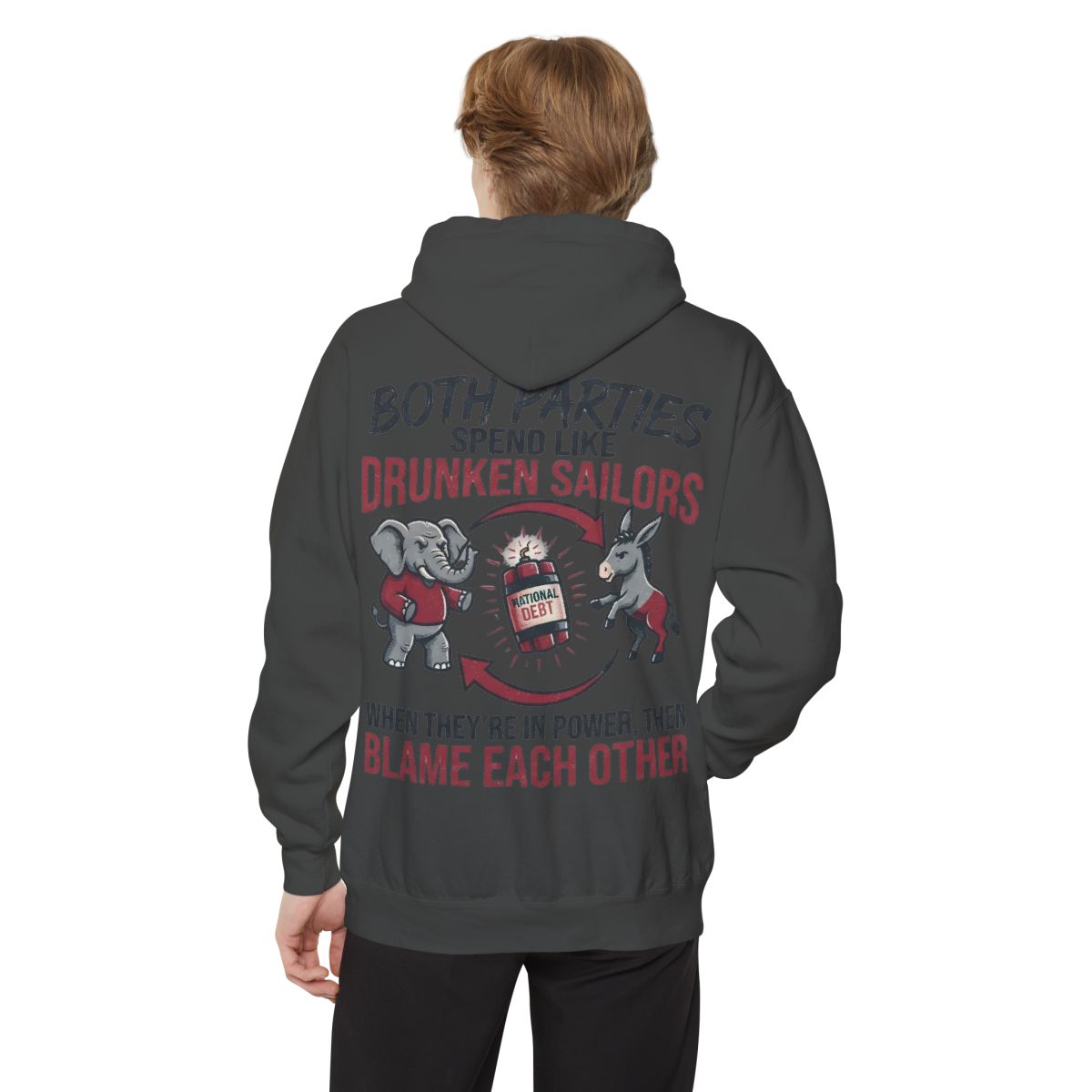 Color: Pepper | Protest Series - Audit The Spending Garment-Dyed Hoodie