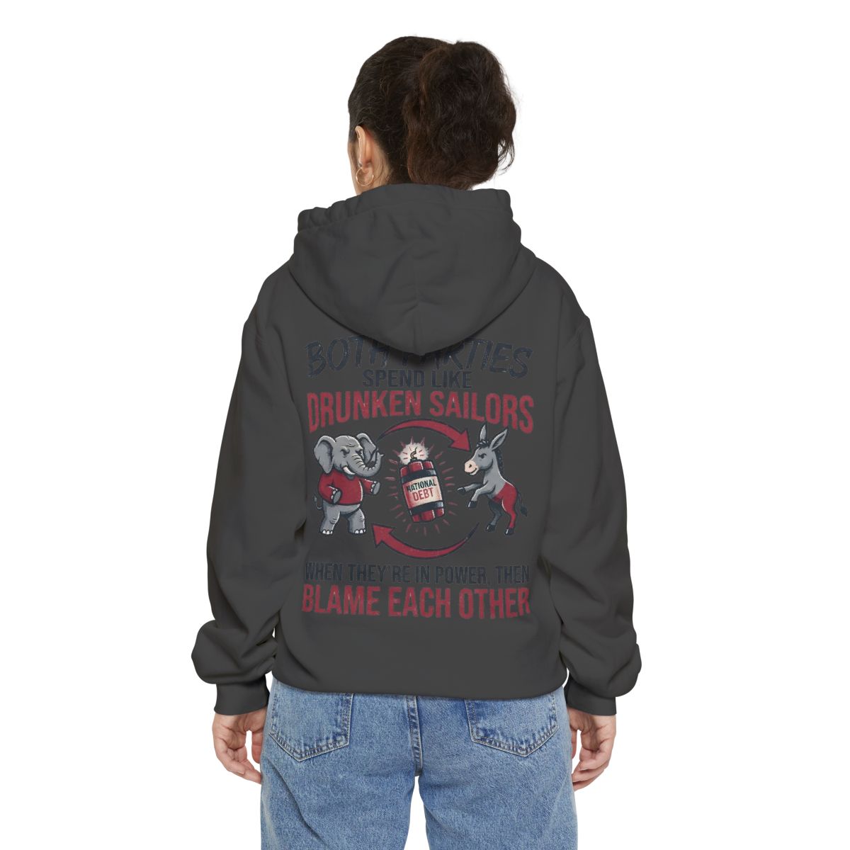 Color: Pepper | Protest Series - Audit The Spending Garment-Dyed Hoodie