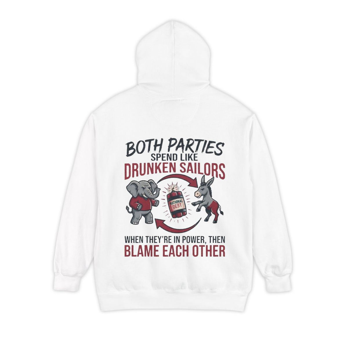 Color: White | Protest Series - Audit The Spending Garment-Dyed Hoodie