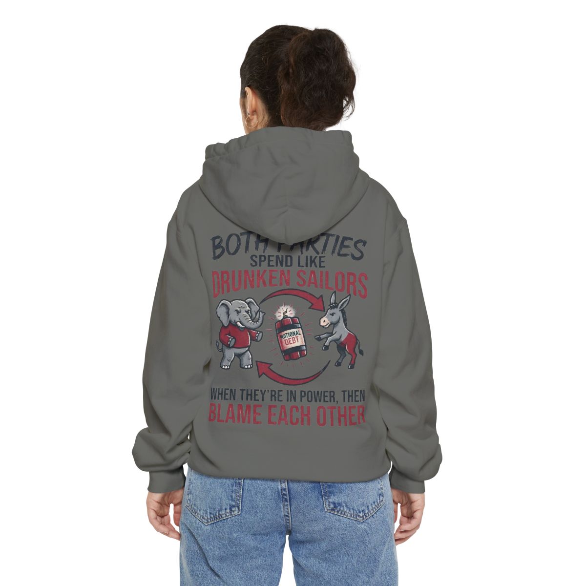Color: Grey | Protest Series - Audit The Spending Garment-Dyed Hoodie