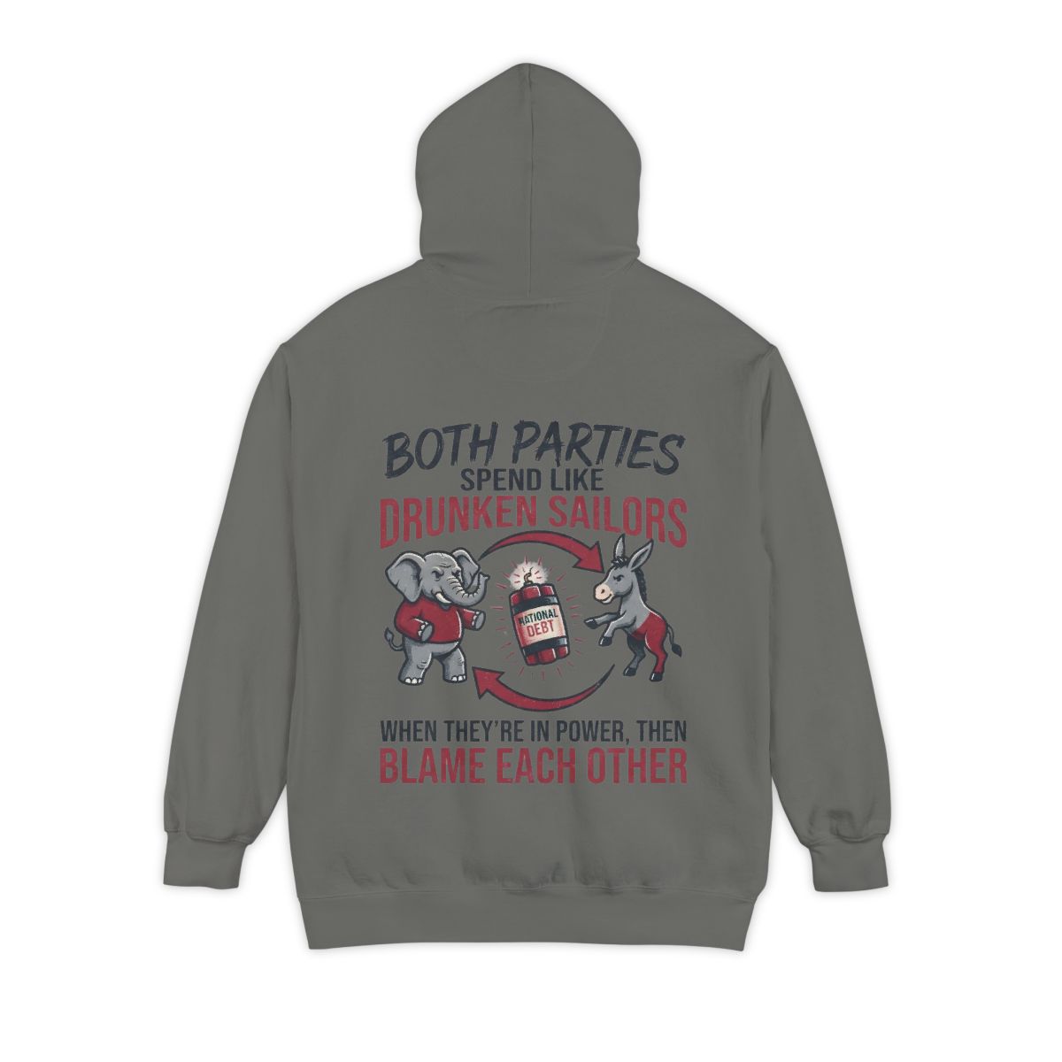 Color: Grey | Protest Series - Audit The Spending Garment-Dyed Hoodie