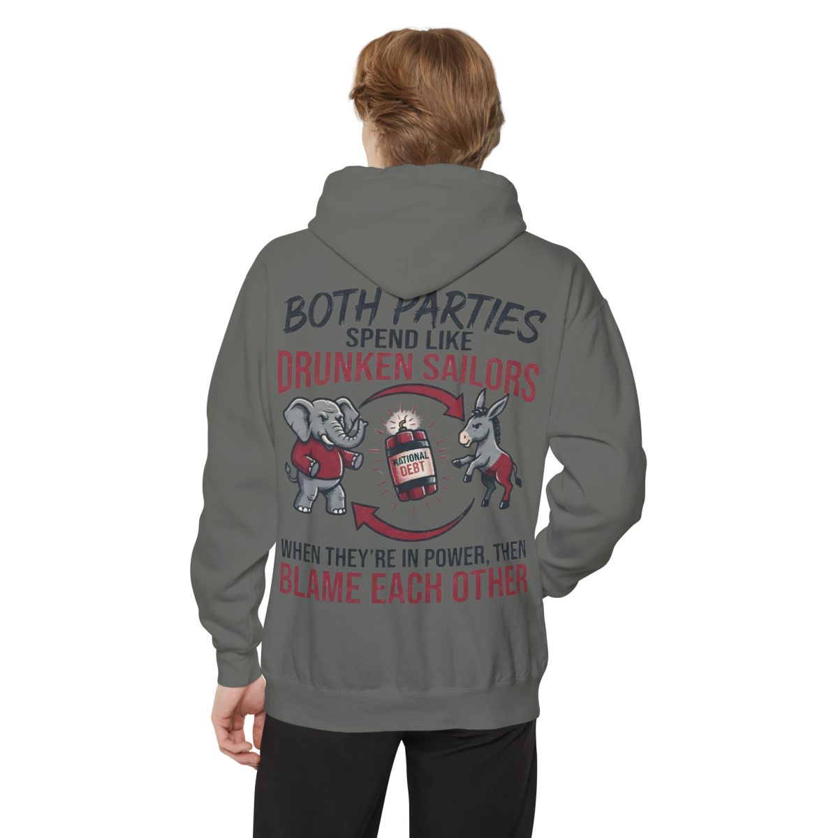 Color: Grey | Protest Series - Audit The Spending Garment-Dyed Hoodie