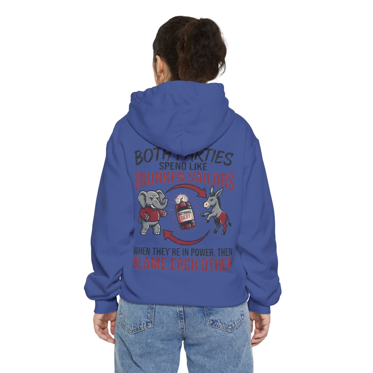 Color: Flo Blue | Protest Series - Audit The Spending Garment-Dyed Hoodie