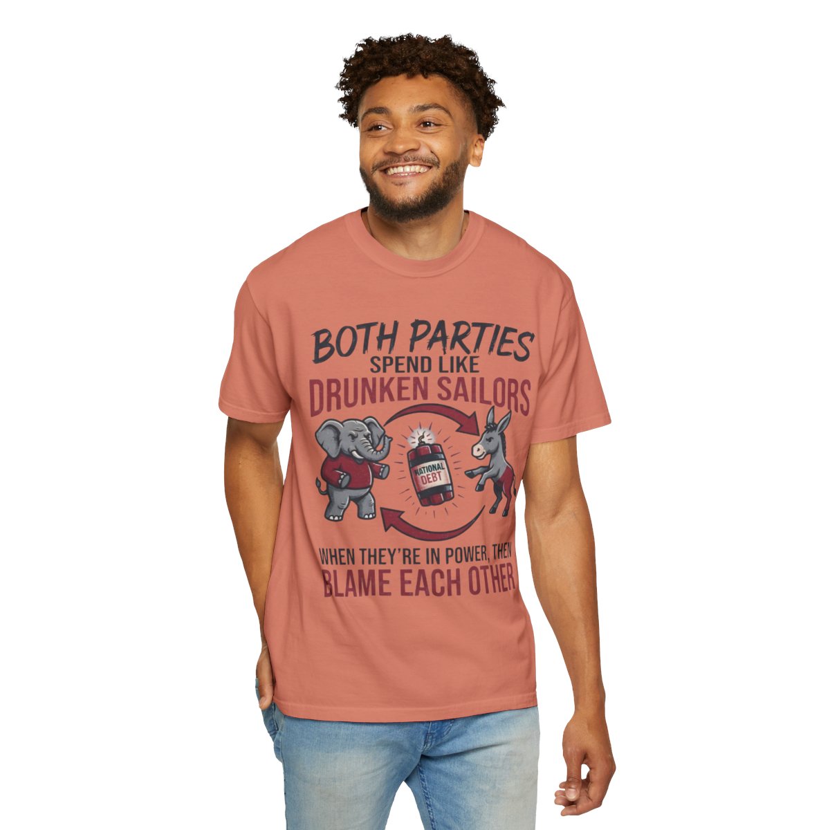 Color: Terracotta | Protest Series - Audit The Spending Unisex Garment-Dyed Tee