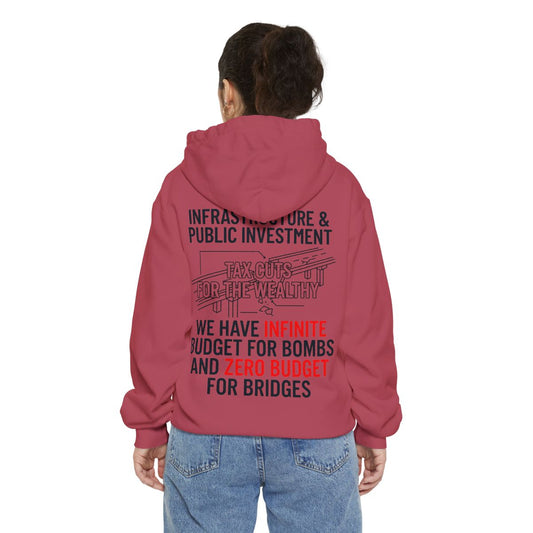 Color: Crimson | Protest Series - Fix The Roads Garment-Dyed Hoodie