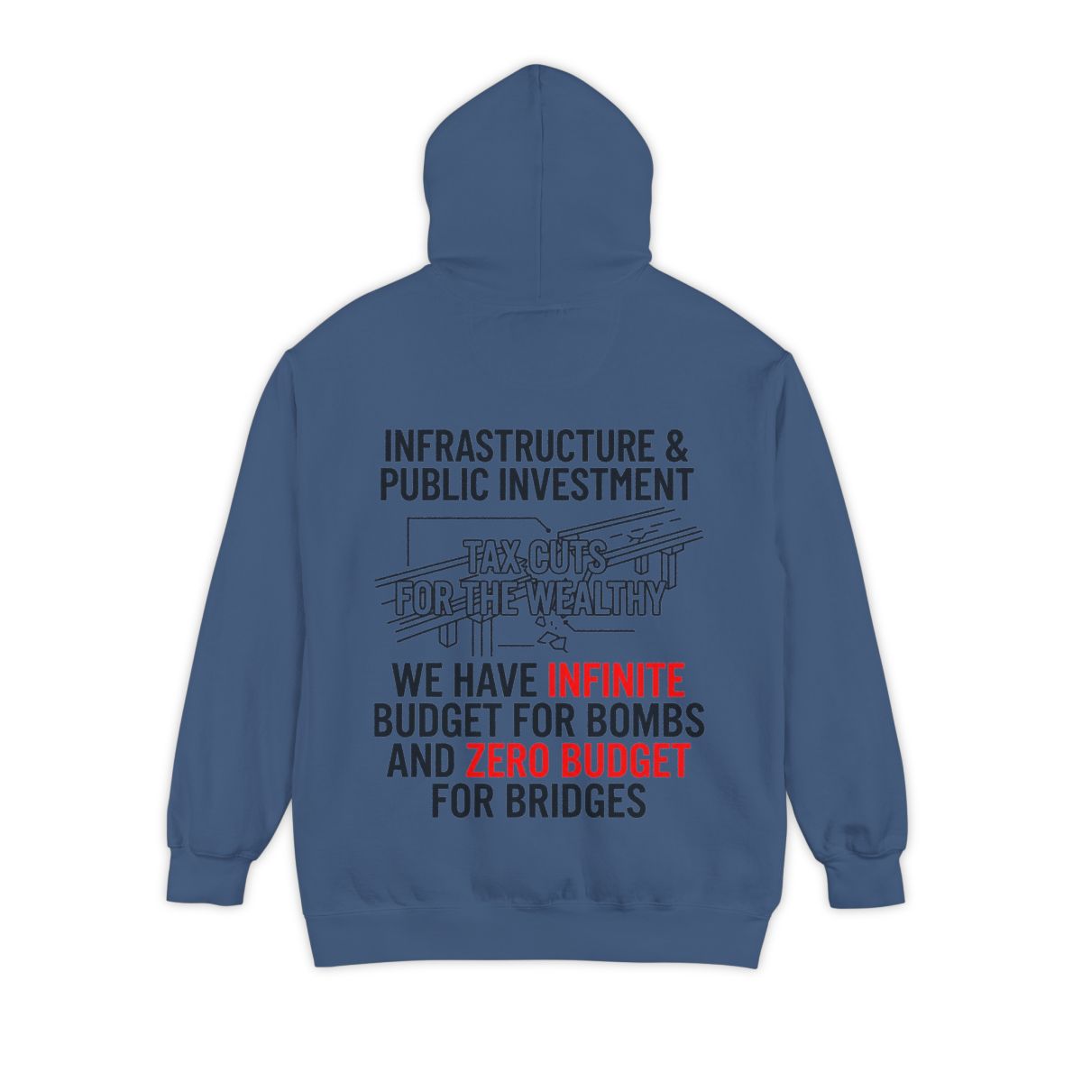 Color: True Navy | Protest Series - Fix The Roads Garment-Dyed Hoodie