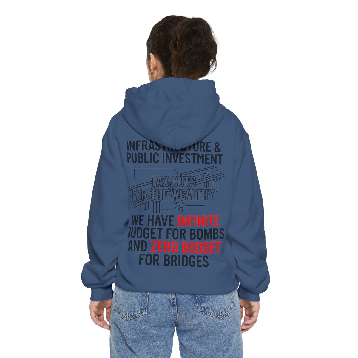 Color: True Navy | Protest Series - Fix The Roads Garment-Dyed Hoodie