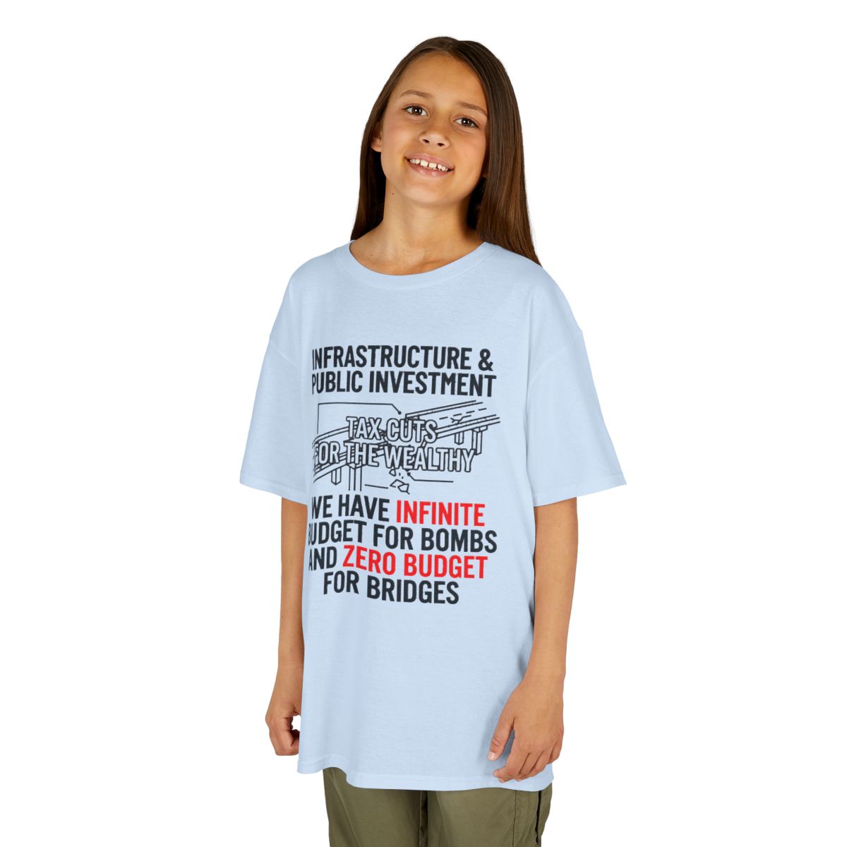 Color: Light Blue | Protest Series - Fix The Roads Kids Tee