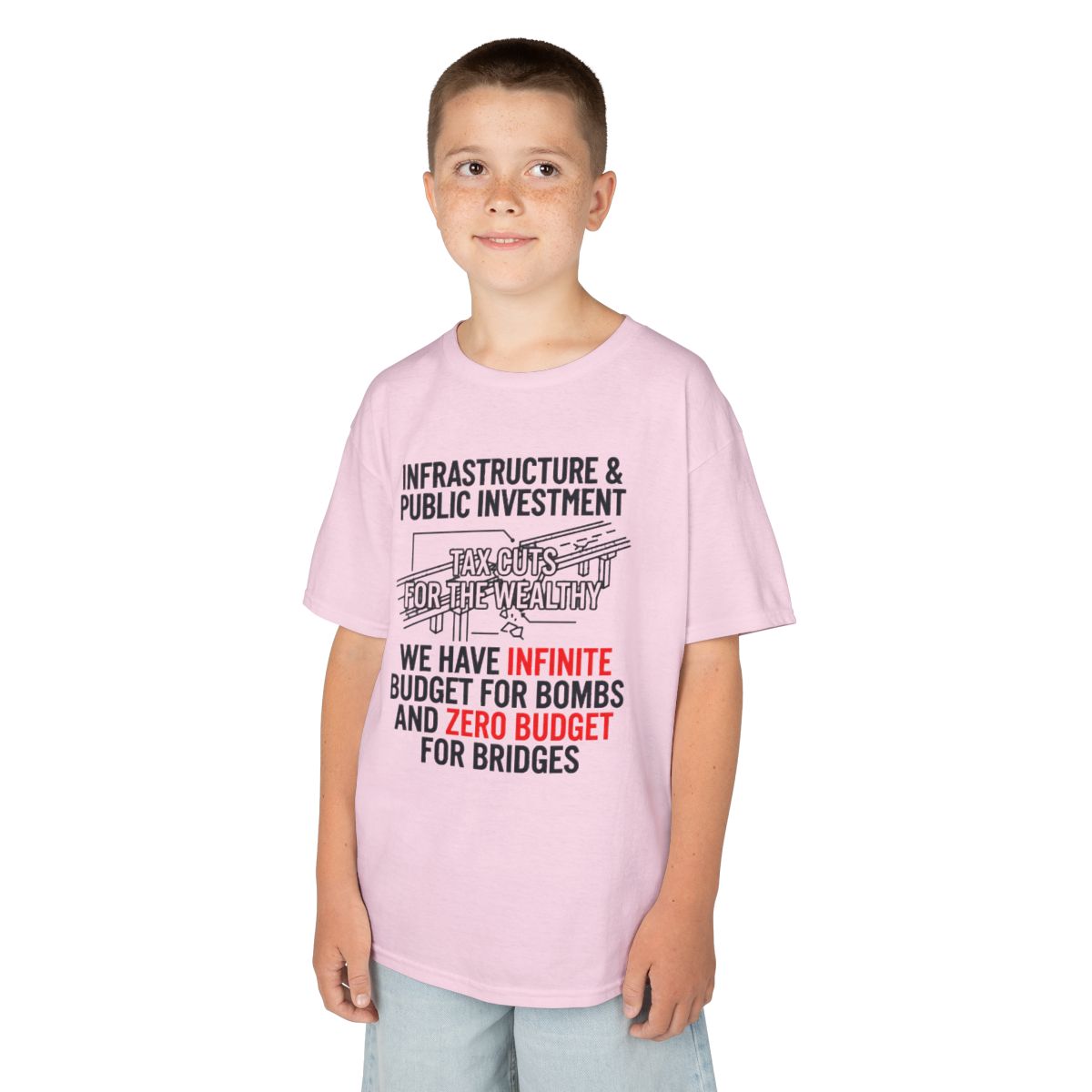 Color: Light Pink | Protest Series - Fix The Roads Kids Tee