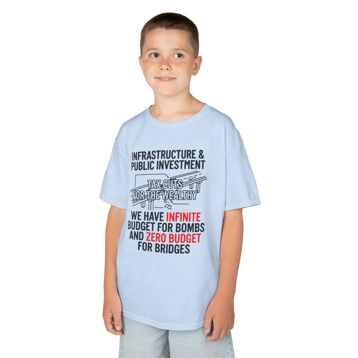 Color: Light Blue | Protest Series - Fix The Roads Kids Tee