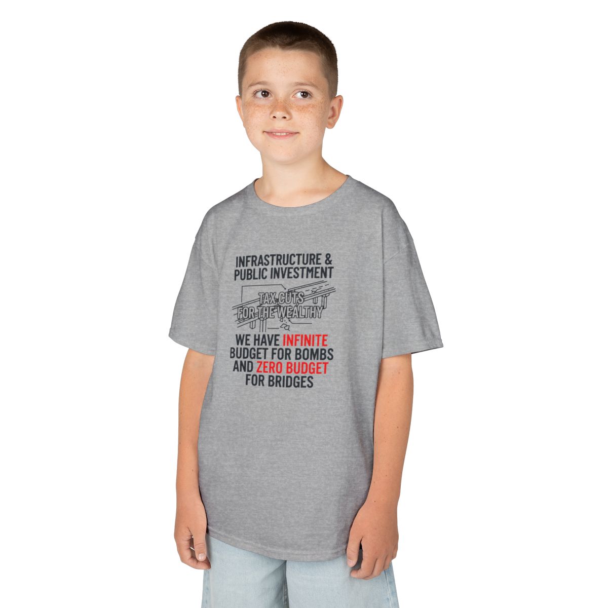 Color: Sport Grey | Protest Series - Fix The Roads Kids Tee