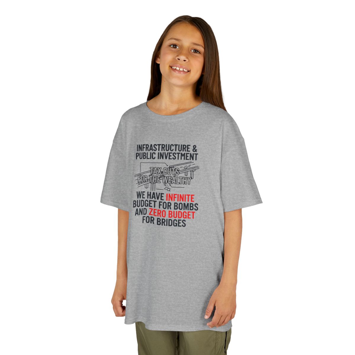 Color: Sport Grey | Protest Series - Fix The Roads Kids Tee