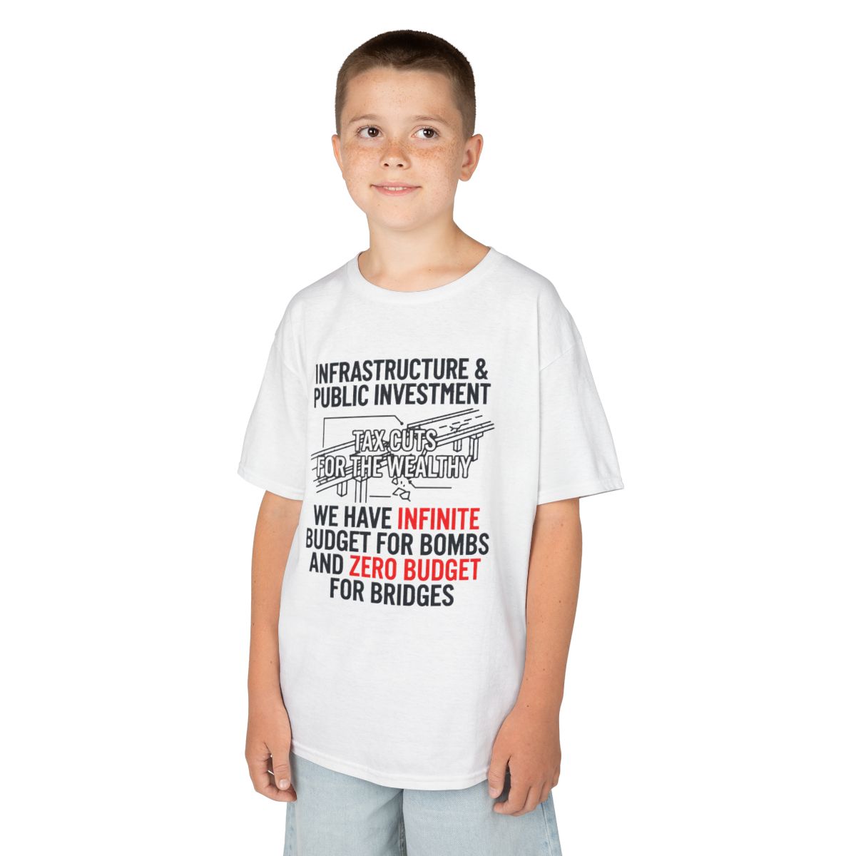 Color: White | Protest Series - Fix The Roads Kids Tee