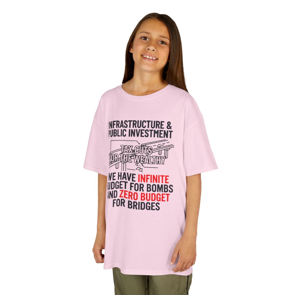 Color: Light Pink | Protest Series - Fix The Roads Kids Tee