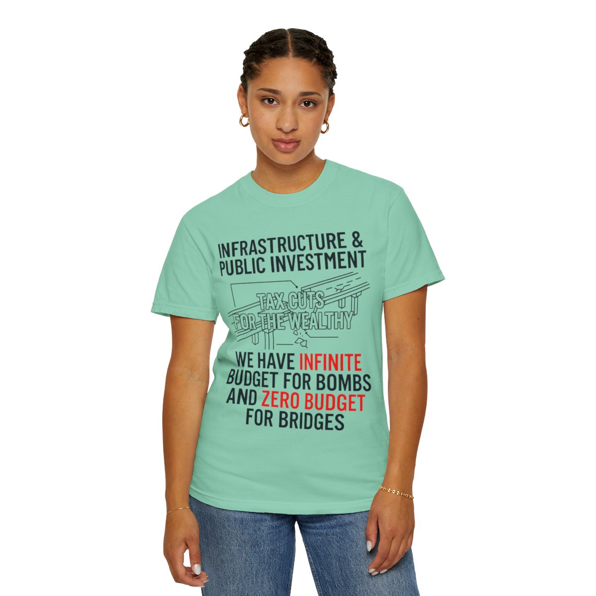 Color: Island Reef | Protest Series - Fix The Roads Unisex Garment-Dyed Tee