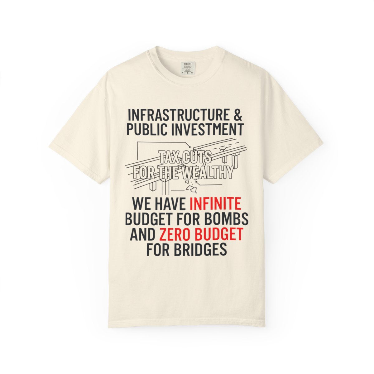 Color: Ivory | Protest Series - Fix The Roads Unisex Garment-Dyed Tee