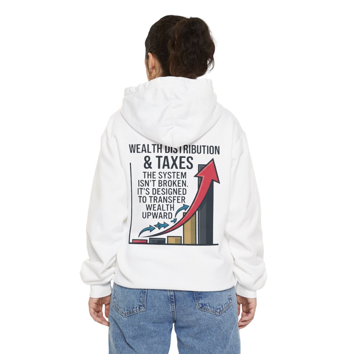 Color: White | Protest Series - Follow The Money Garment-Dyed Hoodie
