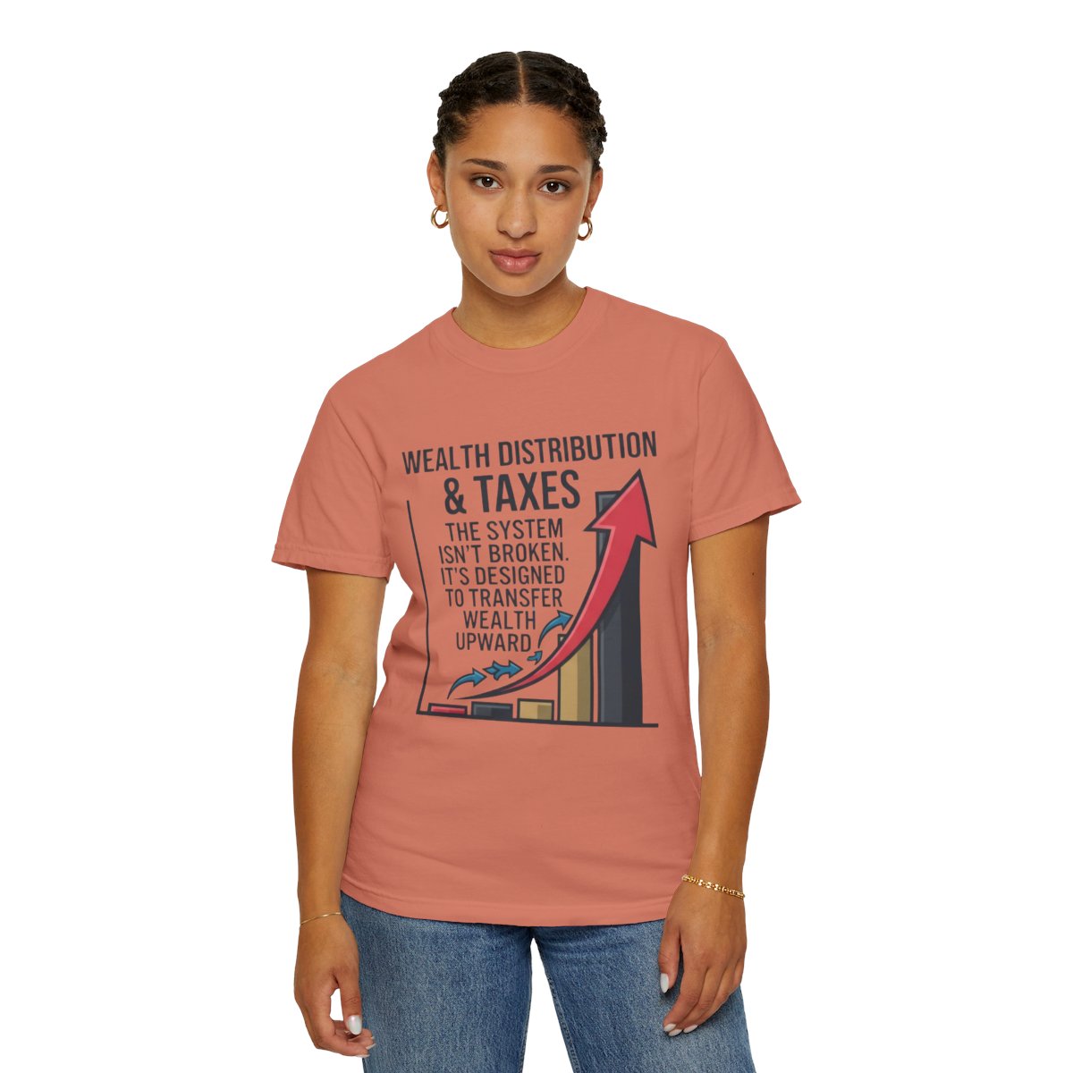 Color: Terracotta | Protest Series - Follow The Money Unisex Garment-Dyed Tee