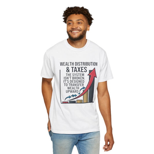 Color: White | Protest Series - Follow The Money Unisex Garment-Dyed Tee