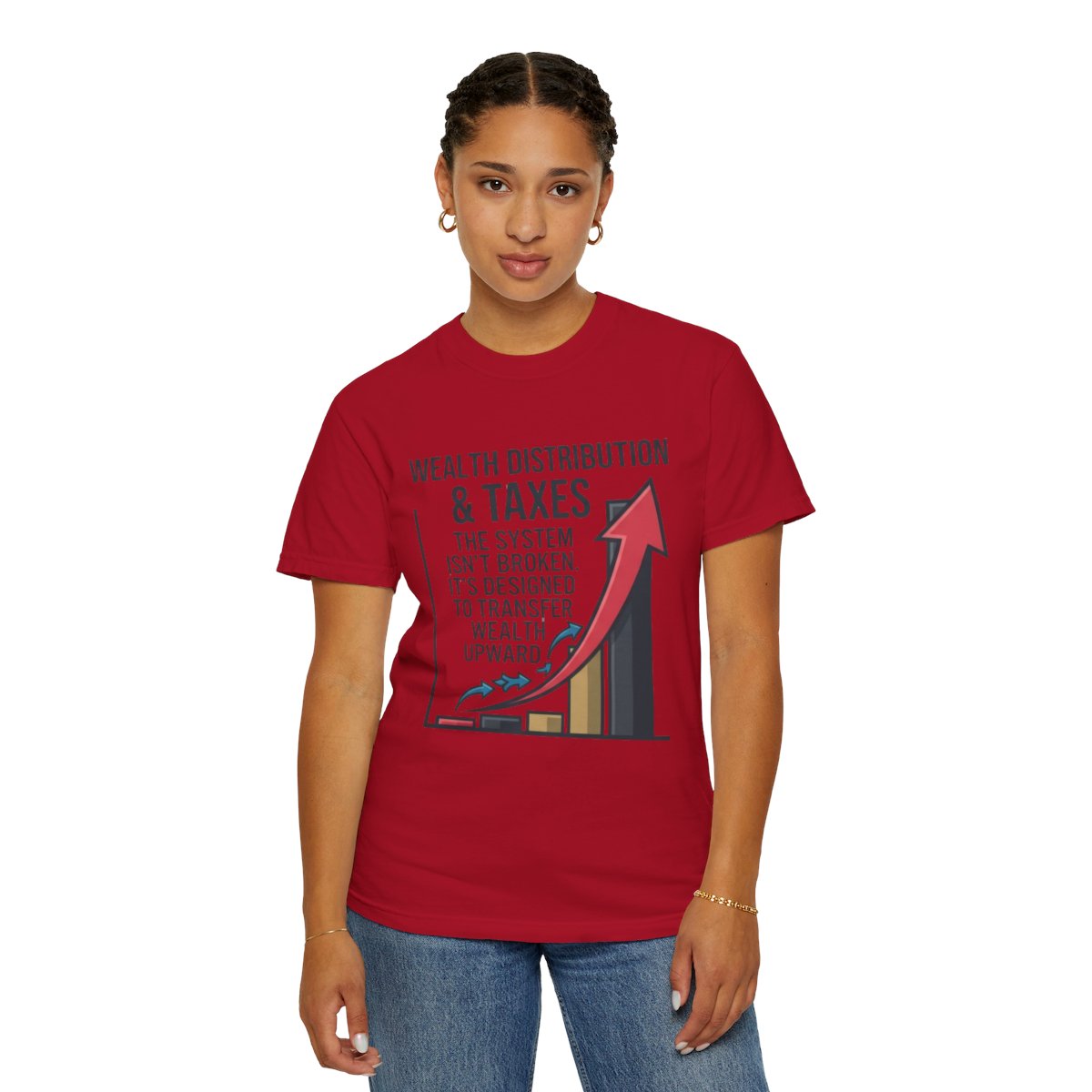 Color: Red | Protest Series - Follow The Money Unisex Garment-Dyed Tee