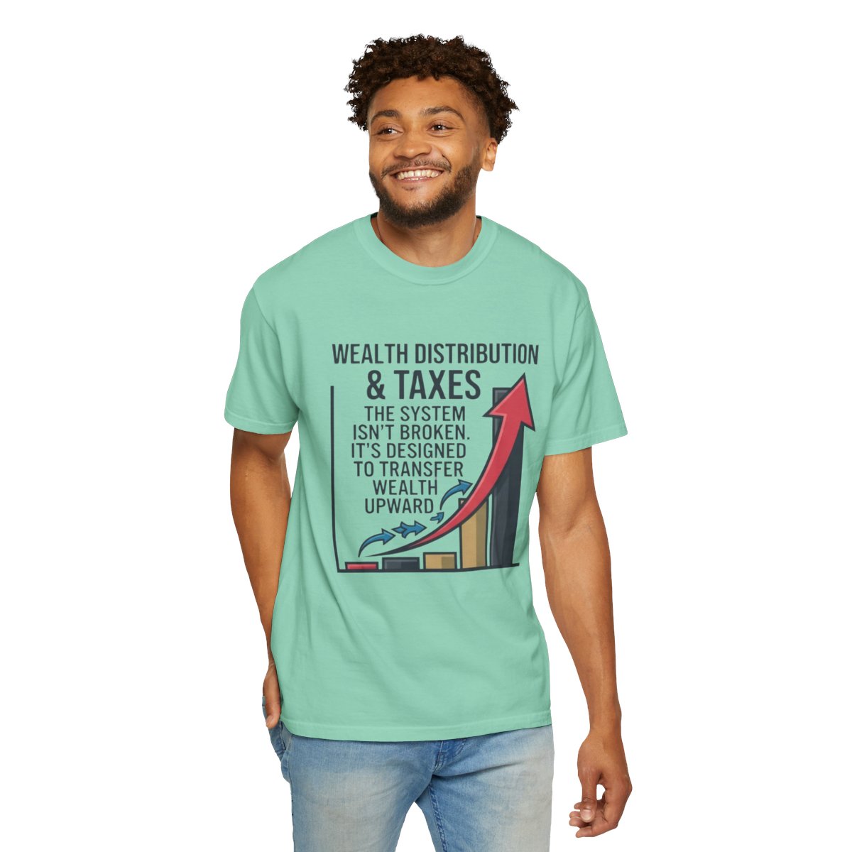Color: Island Reef | Protest Series - Follow The Money Unisex Garment-Dyed Tee