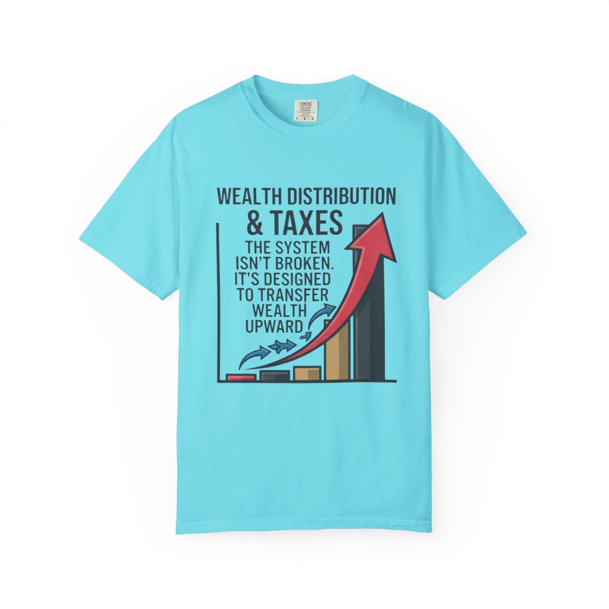 Color: Lagoon Blue | Protest Series - Follow The Money Unisex Garment-Dyed Tee