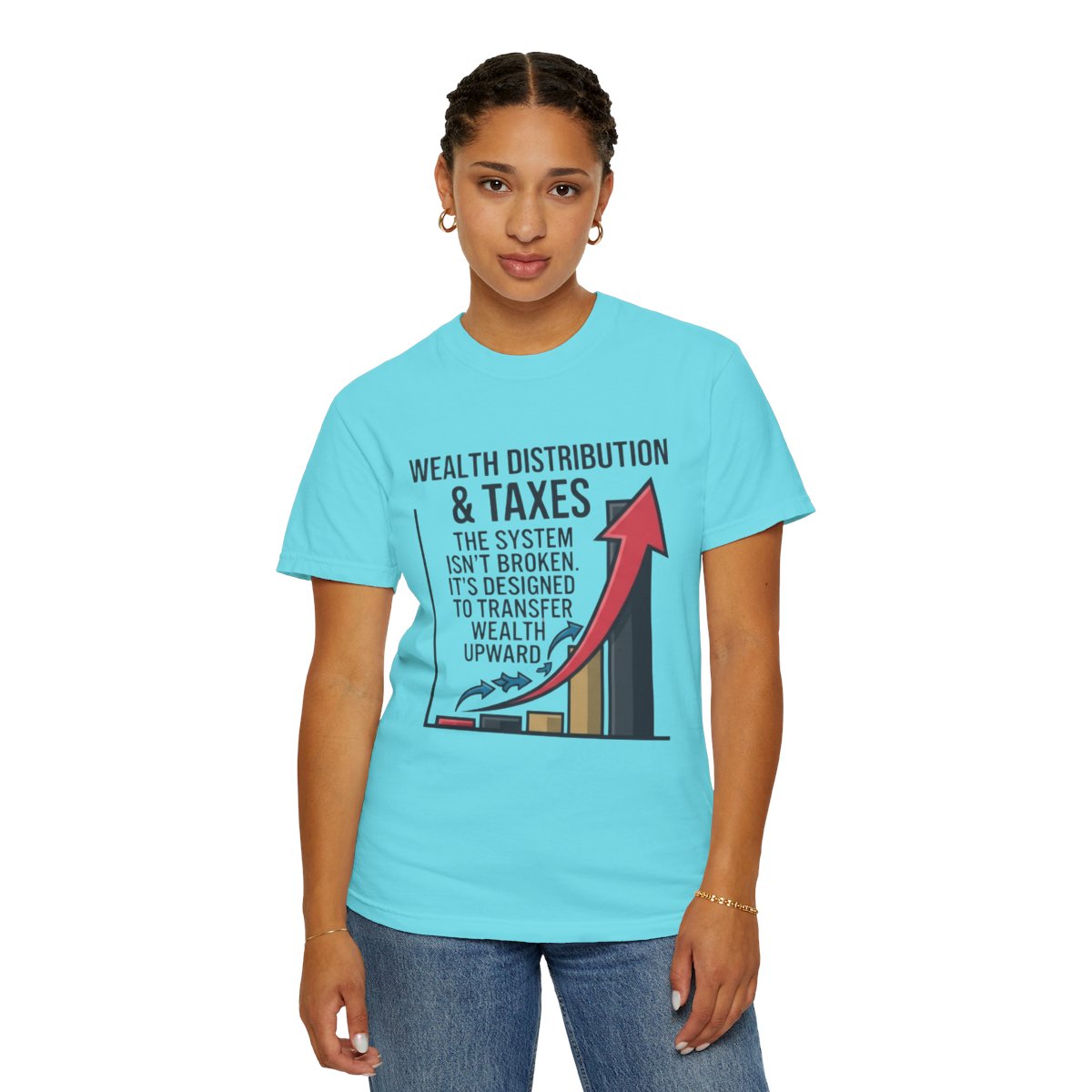 Color: Lagoon Blue | Protest Series - Follow The Money Unisex Garment-Dyed Tee