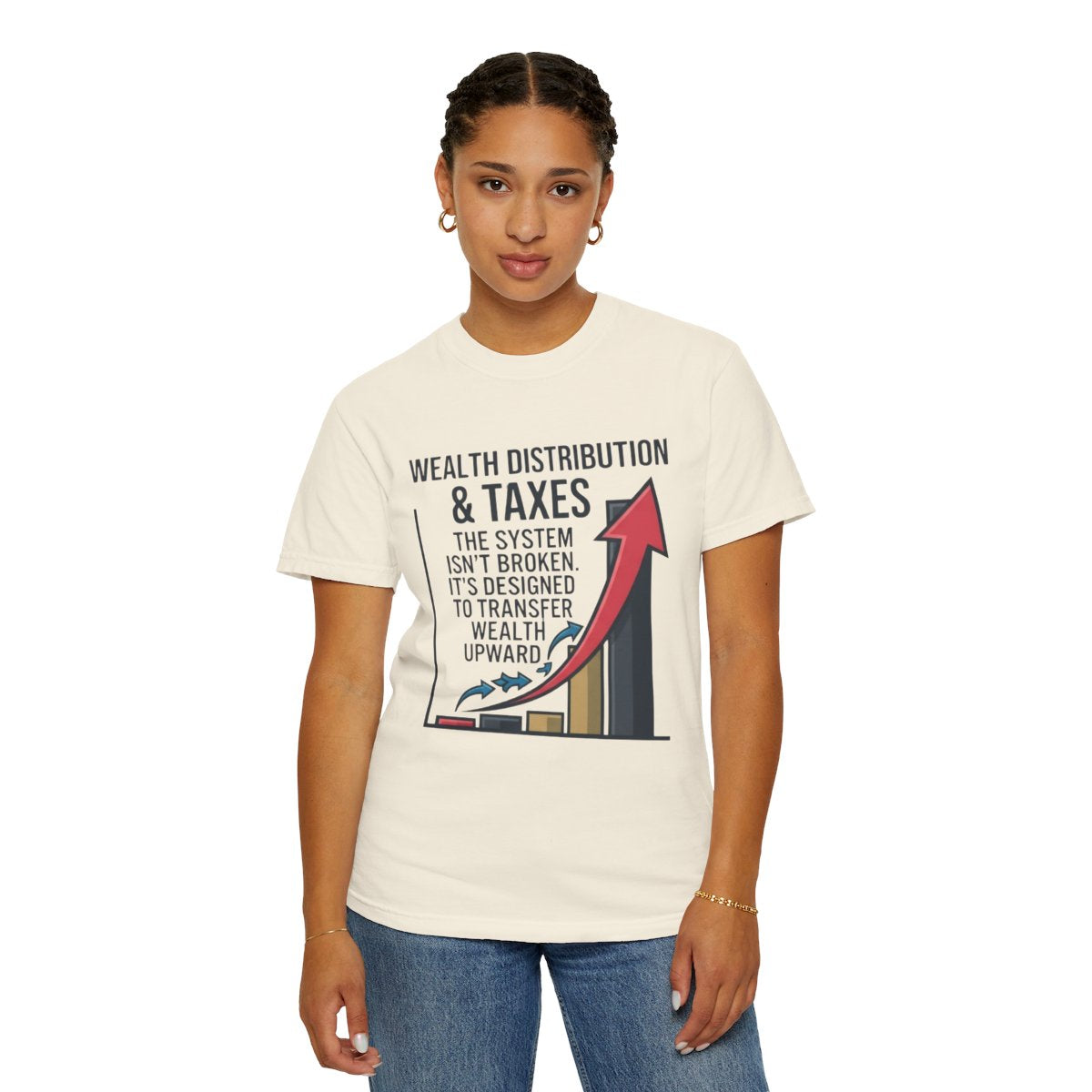 Color: Ivory | Protest Series - Follow The Money Unisex Garment-Dyed Tee