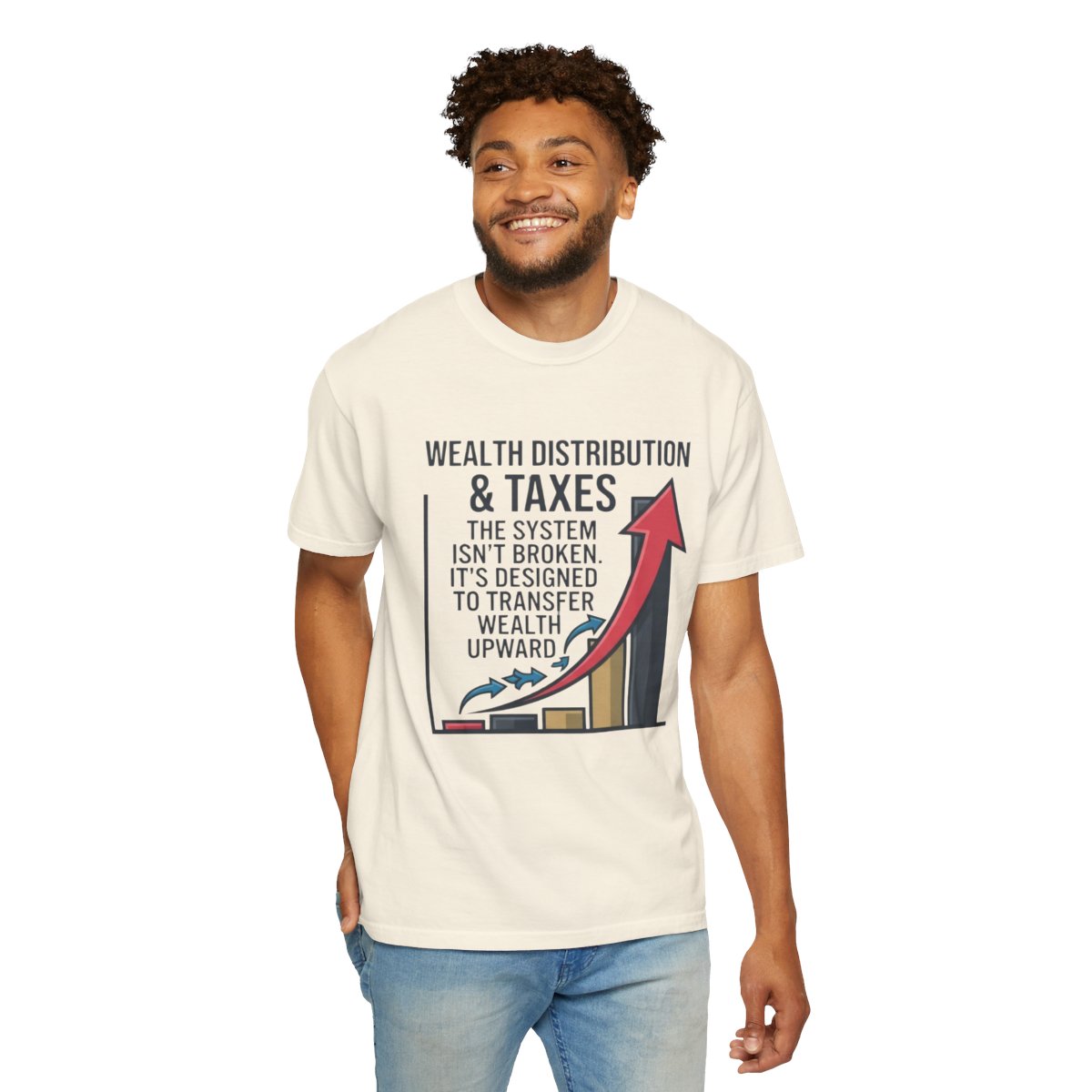 Color: Ivory | Protest Series - Follow The Money Unisex Garment-Dyed Tee